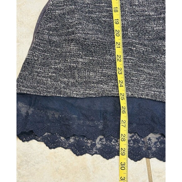 LOGO Lounge by Lori Goldstein Size XS V-Neck Zip Up Sweater Cardigan Lace Hem - Picture 9 of 12